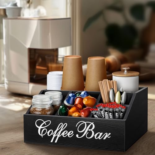 Coffee Bar Organizer with Adjustable Dividers