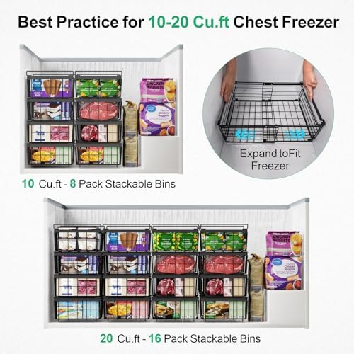 iSPECLE Stackable Deep Freezer Organizer Bins