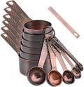 Measuring Cups and Spoons Set 14, Copper Measuring Cups and Spoons Set