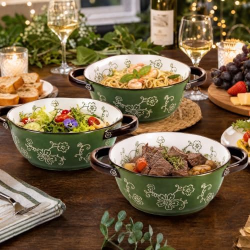 AVLA 4 Pack Ceramic Soup Bowls, 22 Ounces Porcelain Serving Bowl Set