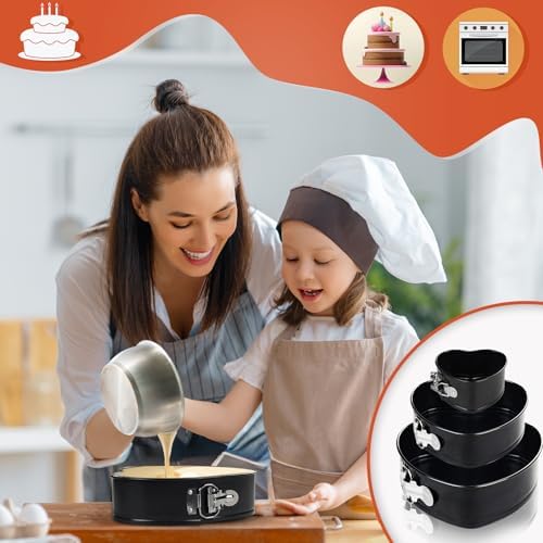 Heart Springform Pan Set, 4/7/9 Inch Nonstick Leakproof