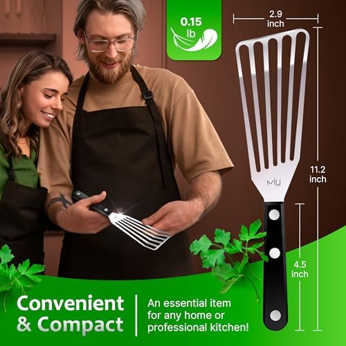 MIU Fish Spatula Stainless Steel, Flexible, Polished Metal, Corrosion