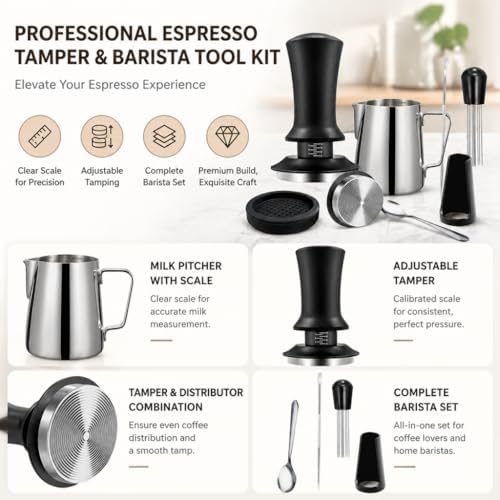 Espresso Tamper Set 51mm/53mm/58mm for DeLonghi EC260 Stilosa
