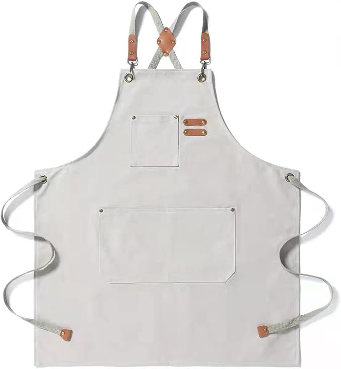 Tosewever Canvas Cross Back Chef Cotton Aprons by Tosewever