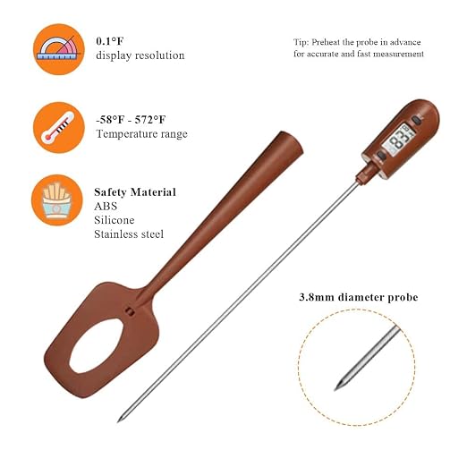 HUOZHI Digital LCD Candy Spatula Thermometer, Instant Read Meat & Candy - Image 4