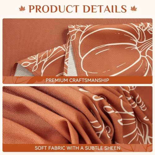 Softalker Large Fall Tablecloth Rectangle 60x104 inch, Faux Linen
