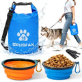 Pet Food Storage Bag with Bowl (64 Cup) - Zip Roll Top Dog Food Travel