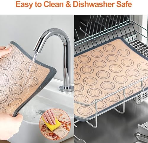 HOOMIL Macaron Silicone Baking Mats, 2-Pack, 16.5 x 11.6 Inch