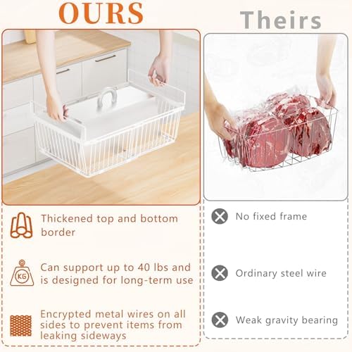 Large Freezer Organizer Bins, 4 Pack, 10 to 20 Cu.Ft