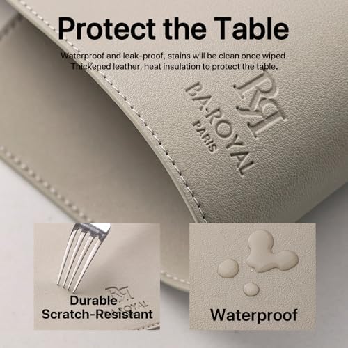Baroyal Faux Leather Placemats Set of 6 Vinyl Washable Wipeable Table