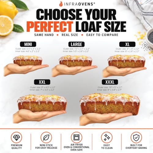 Air Fryer Silicone Loaf Pans for Baking, Non-Stick Mini Bread Cake