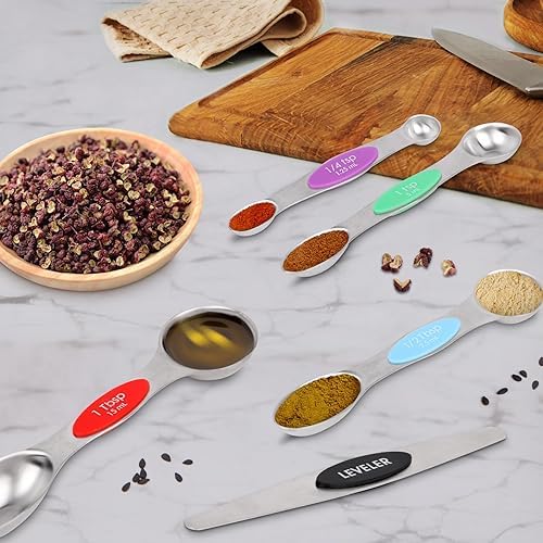 Magnetic Measuring Spoons Set, 7-Piece Stainless Steel