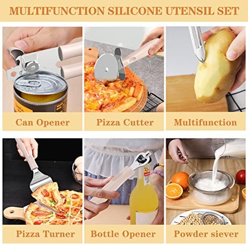 Umite Chef Silicone Cooking Utensil Set, 43 PCS Khaki
