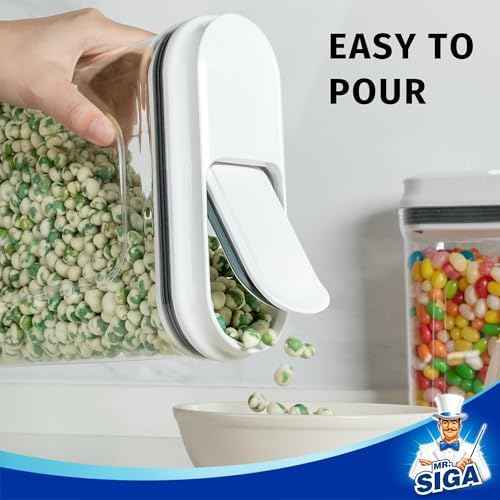 MR.SIGA Airtight Cereal Dispenser Set, Storage Containers for Dry Goods