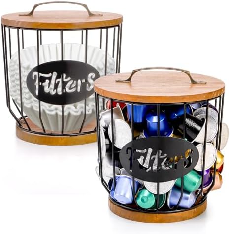 yarlung Coffee Filters Holder with Lid, Large Capacity Coffee Pods