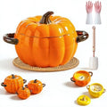 Pumpkin Dutch Oven Pot with Lid, Ceramic Pumpkin Casserole Pot, 1.8QT