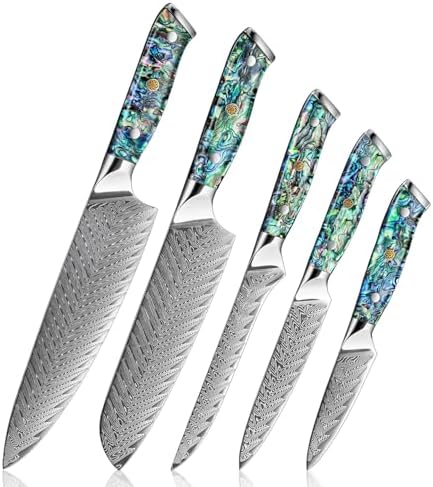SENKEN Umi Collection 5-Piece Damascus Steel Knife Set