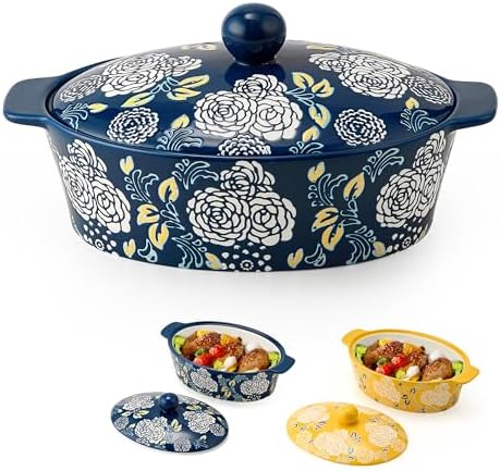 Ceramic Casserole Dish With Lid, Casserole Dishes for Oven, Baking