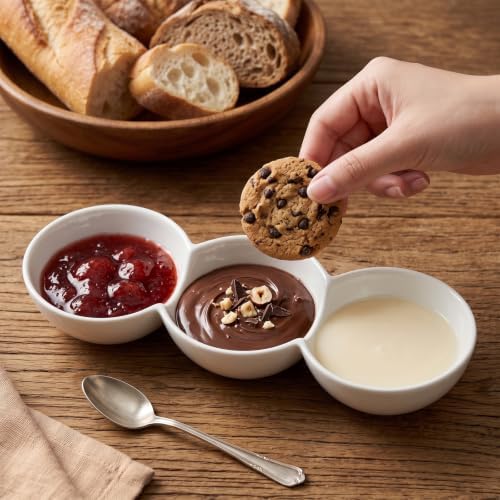 Yesland 3-Compartment Porcelain Serving Tray Set of 4-9 Inch Long