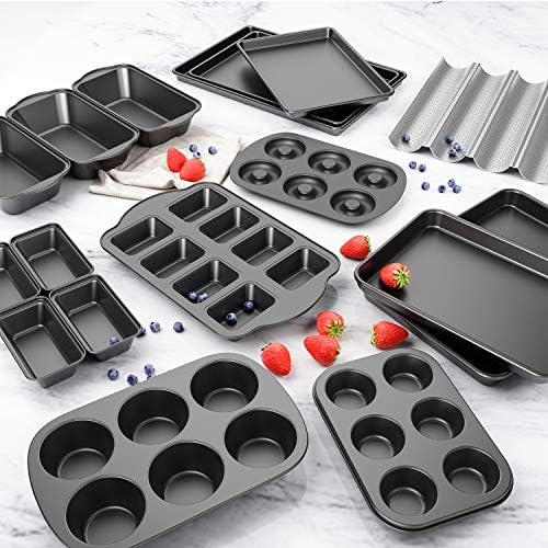 Tiawudi 3 Pack Nonstick Carbon Steel Baking Bread Pan, Large Loaf Pan
