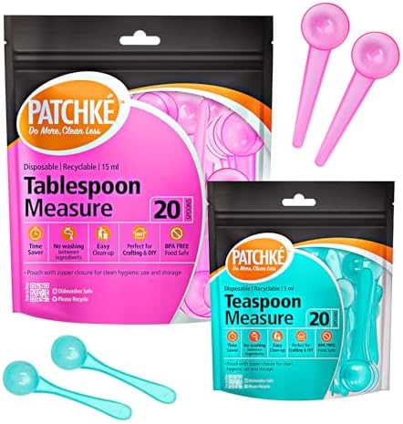 40-Pack Plastic Measuring Spoons Set – 20 × Teaspoons + 20 ×
