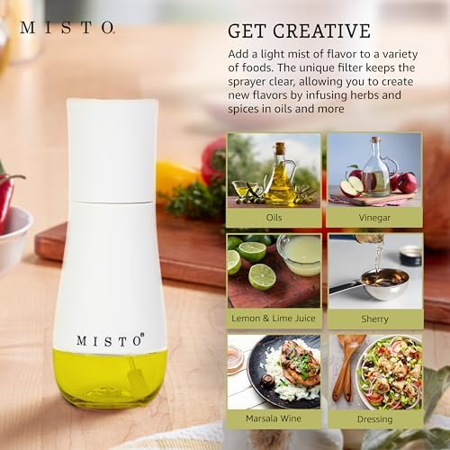 Misto Gourmet Refillable Oil Sprayer Bottle, White
