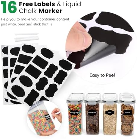 Cereal Containers Storage with Lids - Airtight Kitchen Dry Food