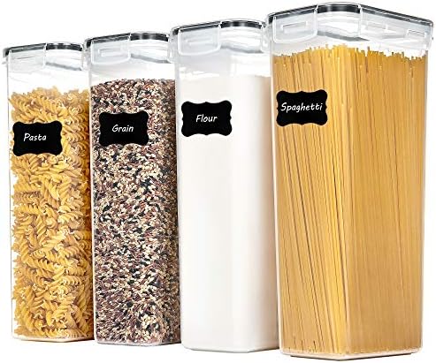 Vtopmart Airtight Food Storage Containers, 4 Pack, 2.8L, Black
