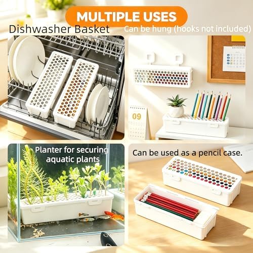 2 Pack Dishwasher Basket for Small Items,Silverware Basket