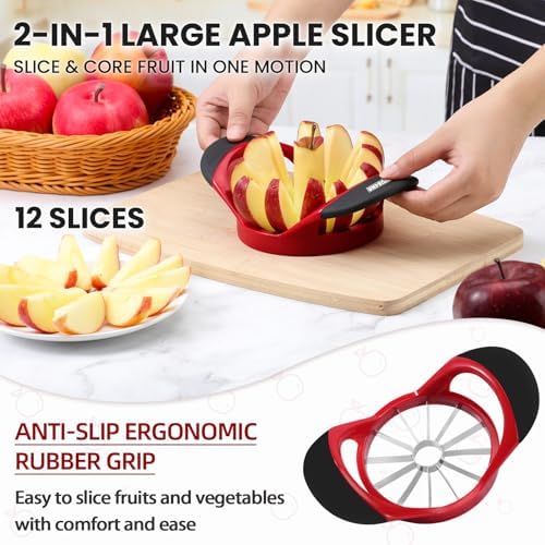 SCHVUBENR 12-Blade Apple Slicer and Corer - 4.72 Inch Sharp Stainless