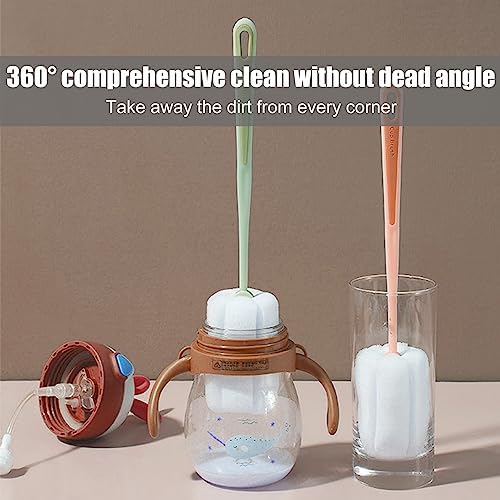 4 PCS Sponge Bottle Brushes, Bottles Scrubber Cleaning Brush with