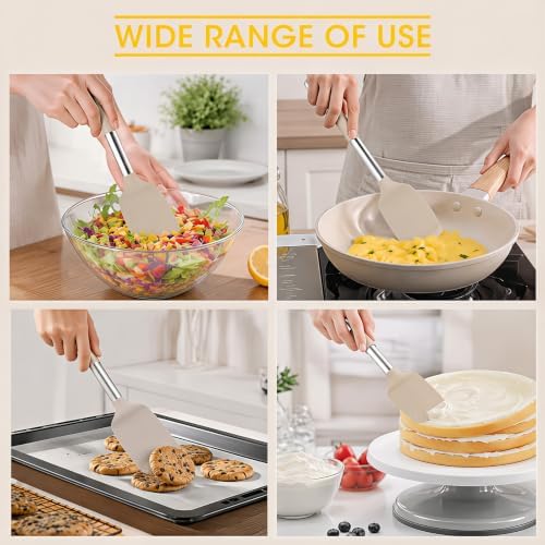 2-Piece Silicone Utensil Set:Heat-Resistant & BPA Free(Khaki)