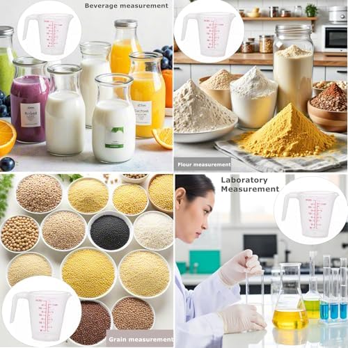 Plastic Measuring Cup 2Pcs 250ML Measuring Mug 8/16oz with Handle