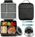 Itslife Kids Bento Lunch Box with 8oz Soup Thermo (Black)