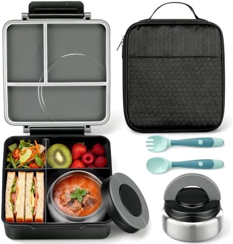 Itslife Kids Bento Lunch Box with 8oz Soup Thermo (Black)