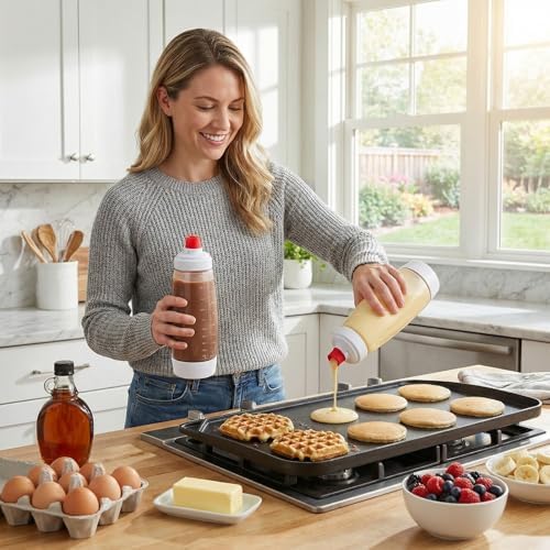2-Pack Pancake Batter Dispenser with Whisk Ball
