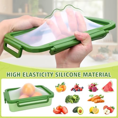 Silicone Stretch Lid Crisper Set, 2-Piece, Green