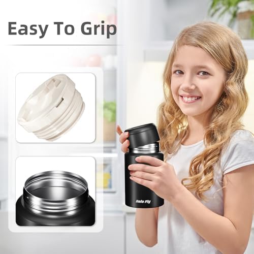 Insulated Food Jar 18oz Stainless for Work/Travel Black