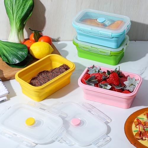8 Pcs silicone food storage containers, 17 Oz/500 Ml Silicone Bowls