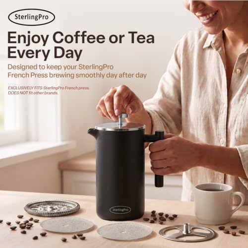 SterlingPro French Press Filter Replacement Kit 1.5L 51 oz - 4-Piece