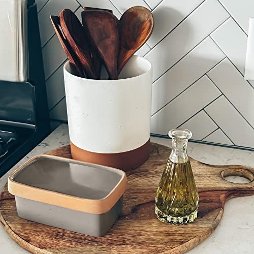 MORA CERAMICS HIT PAUSE Two-in-One Butter Dish with Lid, Covered Crock