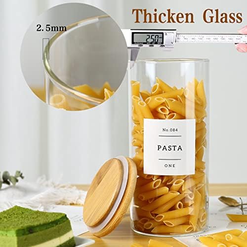 CZSZYGHBAO 5 Pack Glass Jars with Bamboo Airtight Lids - Stackable
