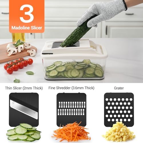 Sopito Vegetable Chopper Mandoline Slicer, 6 Blades