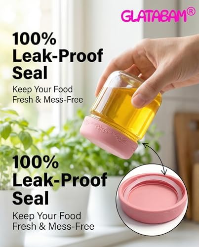 4 OZ Salad Dressing Jar 8 Pack, Airtight Leakproof Bulk Small Glass