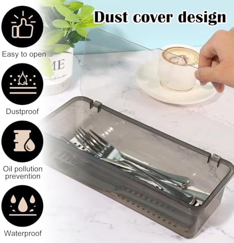 Rainmae 3Pcs Flatware Tray with Lid and Drainer
