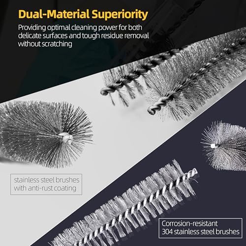 7Pcs Wire Tube Brushes Set,Stainless Steel Bottle Brush