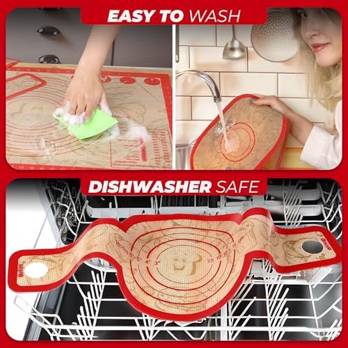 Silicone Bread Sling and Baking Mat Set, 3 Pieces, Long Handles