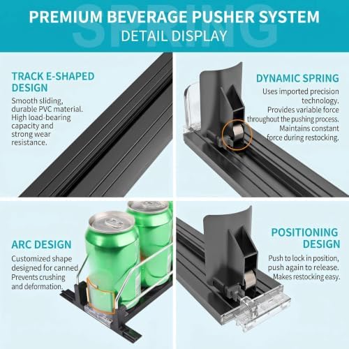 6 Rows Adjustable Drink Organizer for Fridge, Soda Can