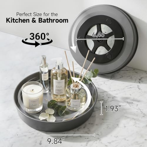 2PCS 9.8" Black Metal Lazy Susan Turntable Organizer