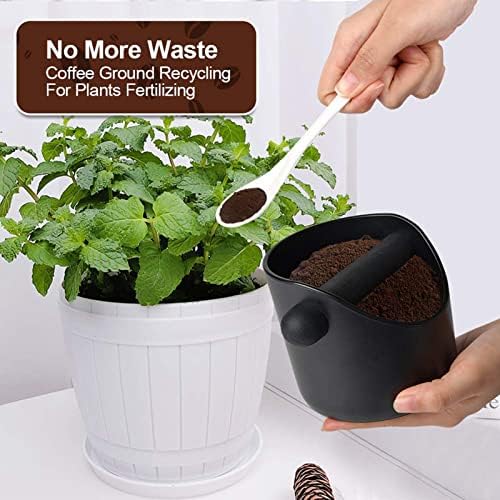 Coffee Knock Box, Oblique Black Coffee Grounds Box Knock Bin with
